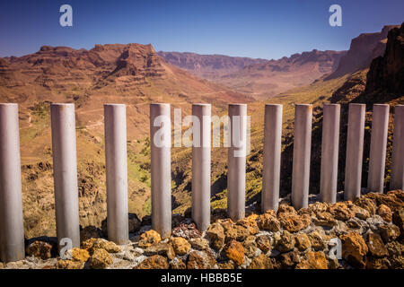 Barriere sulla Scenic lookout in Gran Canaria, Spagna Foto Stock