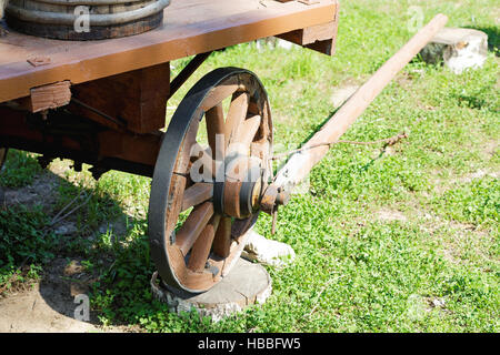 Appoggiate in legno closeup giorno di estate Foto Stock