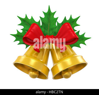 Golden campane di Natale Foto Stock
