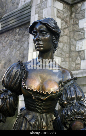 Molly Malone, Dublin , scultura di donna resa famosa nella canzone Molly Malone. Nuova posizione, spostato da questa posizione 2014. Foto Stock