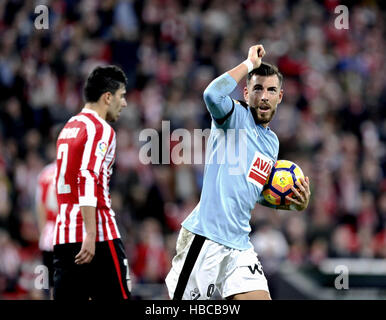 Bilbao, Spagna. 04 Dic, 2016. Mactch Giorno 14 Gioco di La Liga Santander stagione 2016-2017 tra Athletic Club Bilbao e S.D Eibar giocato Stadio di San Mames domenica 4 dicembre 2016. Bilbao, Spagna. 9 Sergi arricchire. Credito: VWPics/Alamy Live News Foto Stock