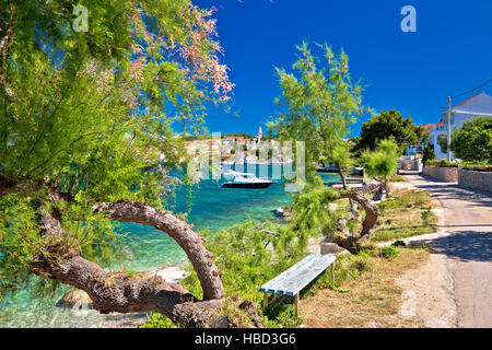 Kali villaggio sull isola di Ugljan spiaggia vista Foto Stock