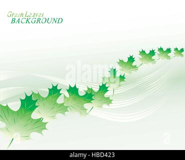 Abstract sfondo con linee e foglie. EPS10 illustrazione vettoriale Illustrazione Vettoriale