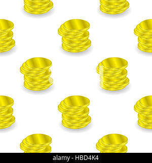 Il giallo delle monete in background senza giunture Foto Stock