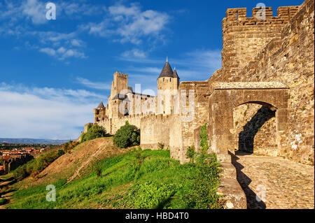 Cite de Carcassonne, Languedoc, Francia Foto Stock