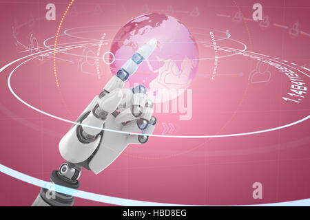 Immagine composita di close up shiny robot mano Foto Stock