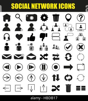 Rete sociale icone Illustrazione Vettoriale