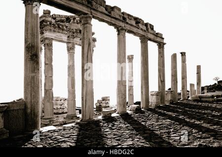 Akropolis pergamon in bianco e nero Foto Stock