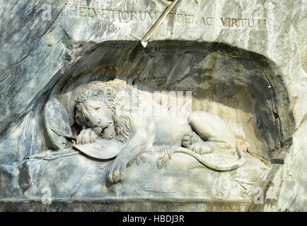 Il Monumento del Leone a Lucerna, Svizzera Foto Stock