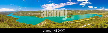 Fiume Krka parco nazionale di vista panoramica Foto Stock