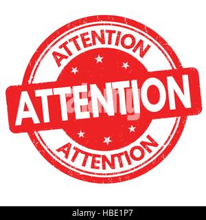 Attenzione grunge timbro di gomma su sfondo bianco, illustrazione vettoriale Illustrazione Vettoriale