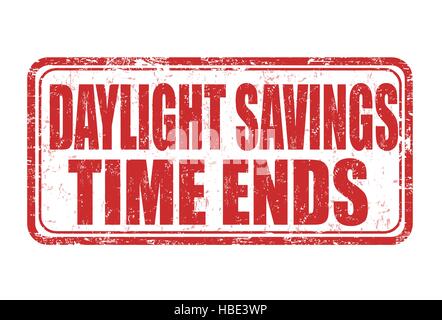 Ora legale termina grunge timbro di gomma su sfondo bianco, illustrazione vettoriale Illustrazione Vettoriale