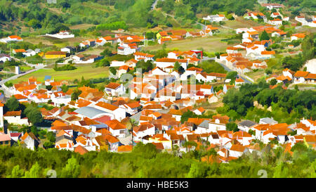 Piccola città in Portogallo Foto Stock