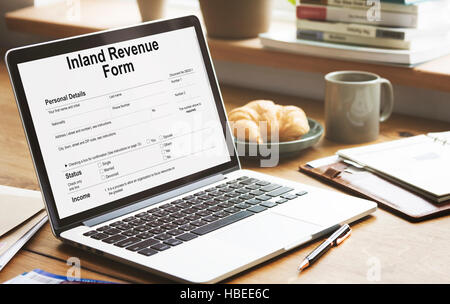 L Inland Revenue Dettagli modulo Concept Foto Stock