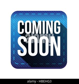 Presto disponibile il pulsante blu Illustrazione Vettoriale