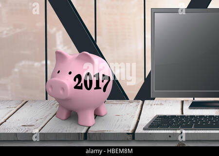Immagine composita di immagine digitale del nuovo anno 2017 Foto Stock