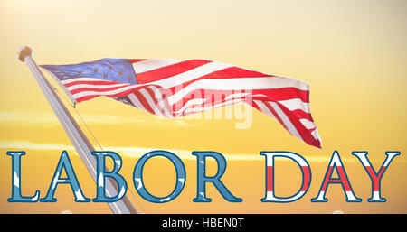 Immagine composita della panoramica del Labor Day testo Foto Stock