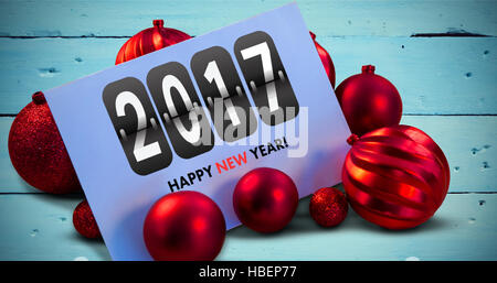 Immagine composita di rosso baubles di natale Foto Stock