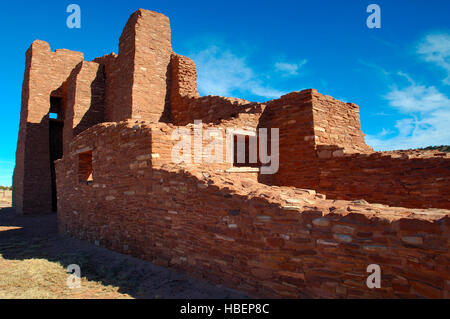 La navata e cappelle, la Missione di San Gregorio de Abo, Salinas Pueblo Missions National Monument, Mountainair, Nuovo Messico Foto Stock