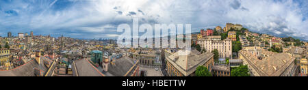 Genova scenic panorama, costa ligure, Italia Foto Stock