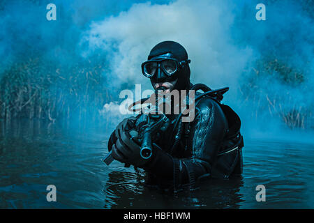 Navy Frogman guarnizione Foto Stock