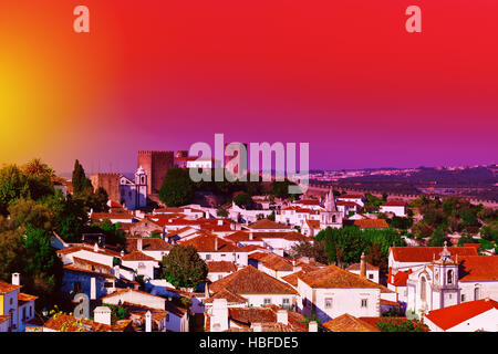 Obidos al tramonto Foto Stock