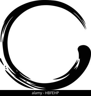 Enso Nero Cerchio Zen illustrazione vettoriale Illustrazione Vettoriale