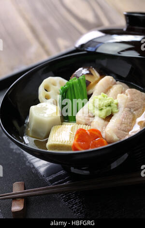 Jibuni, Kanazawa anatra stile spezzatino di carne, cucina giapponese Foto Stock