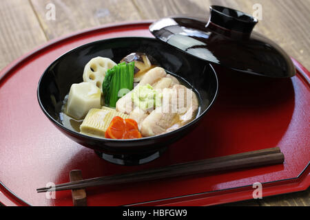 Jibuni, Kanazawa anatra stile spezzatino di carne, cucina giapponese Foto Stock