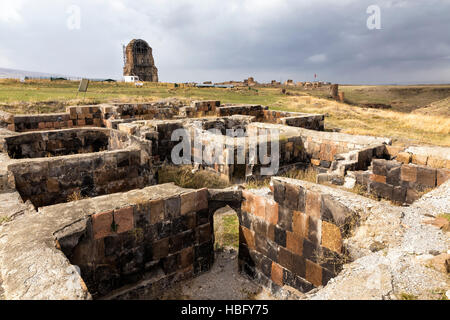 Le rovine di Ani. Ani è un rovinato medievale Armena città situata nella provincia turca di Kars. Foto Stock