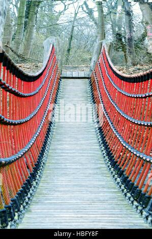 Dal ponte di sospensione Foto Stock