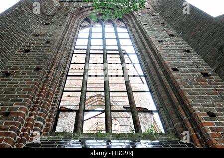 La finestra dal Castello Dargun Germania Foto Stock