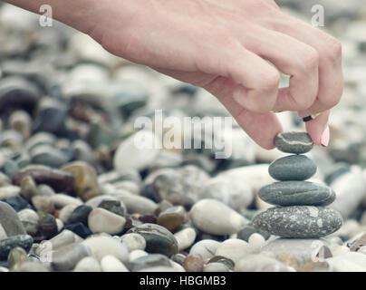 Equilibratura di torre in pietra Foto Stock