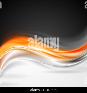 Arancio lucido grigio sfondo d'onda Foto Stock