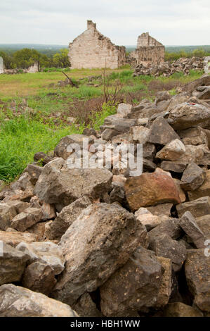 Caserma rovina, Fort McKavett sito storico dello Stato, Texas Foto Stock