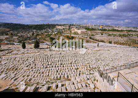 Cimitero ebraico sul Monte degli Ulivi Foto Stock