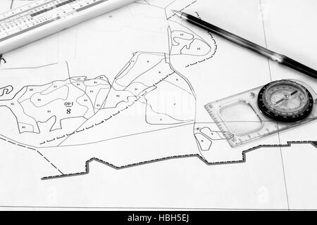 Mappa di un piccolo paese. Foto Stock