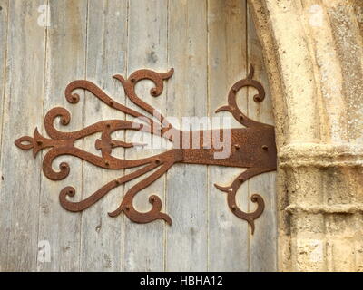 Medievale di cerniera della porta Foto Stock