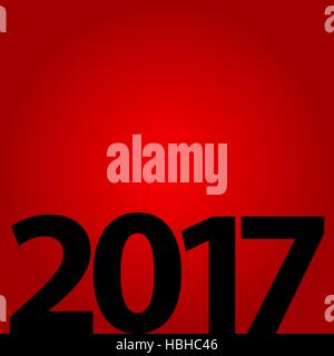 Scheda di Natale con caratteri neri su sfondo rosso Anno Nuovo Illustrazione Vettoriale