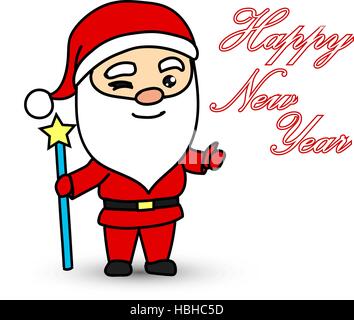 Babbo Natale su sfondo bianco. Illustrazione Vettoriale per retrò scheda di natale. Illustrazione Vettoriale