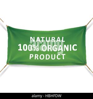 Naturale 100% prodotto organico banner isolate su sfondo bianco Illustrazione Vettoriale