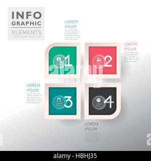Moderno vettore abstract opzione quadrato elementi infografico Illustrazione Vettoriale
