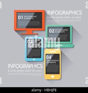 Moderno vettore astratto dispositivo colorati elementi infografico Illustrazione Vettoriale