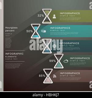 Moderno vettore abstract clessidra banner elementi infografico Illustrazione Vettoriale