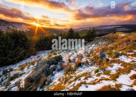 Neve in Wicklow Mountains Foto Stock