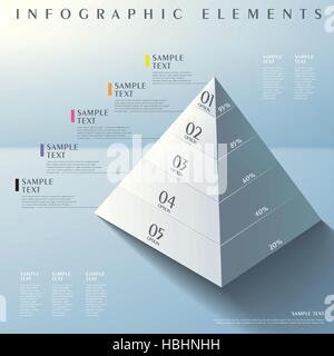 3d moderno vettore abstract piramide elementi infografico Illustrazione Vettoriale