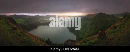 Sete Cidades twin laghi cratere Foto Stock