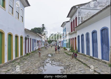 Paraty, Brasile, street view Foto Stock