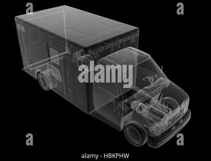 Trasparente carrello ambulanza isolato Foto Stock