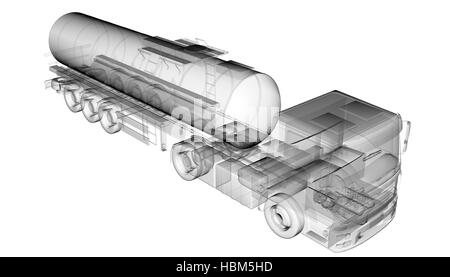 Trasparente isolato autocisterna Foto Stock